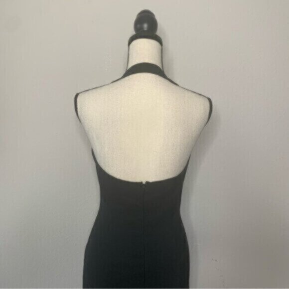 Cache Vintage Black Halter Neck Open Back Mini Dress - Picture 10 of 13